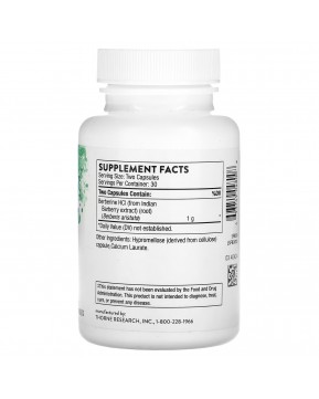 Thorne, берберин, 500 мг, 60 капсул